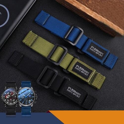 Velcro nylon strap Outdoor Sports Strap Bracelet for s-eiko Rolex 20mm 22mm 24mm black army green blue watch strap