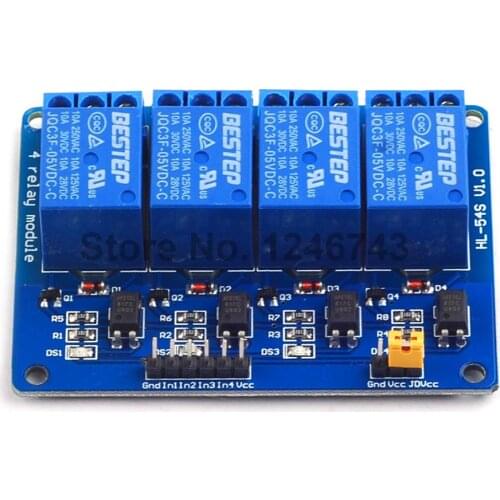 Blue 4 Channel Relay Module 5V 4Channel Relay Output 4 Way Relay Module for Arduino