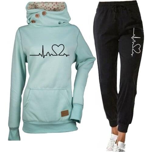 2 Piece Set Tracksuit Women Pullover Hooded Sweatshirt and Pants Casual Outfits Female Suits Autumn Spring Fleece Hoodies S-4XL