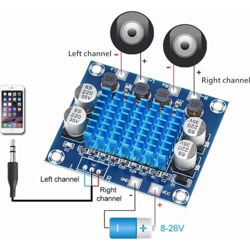 TPA3110 XH-A232 30W+30W 2.0 Channel Digital Stereo Audio Power Amplifier Board DC 8-26V 3A C6-001