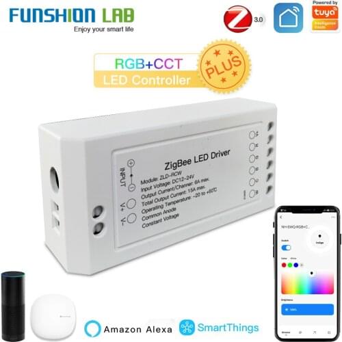 FUNSHION ZigBee Smart Dimmer Module Swtich RGB CCT for LED Strip Smart Life Tuya App Control with Alexa Echo Goolge Home