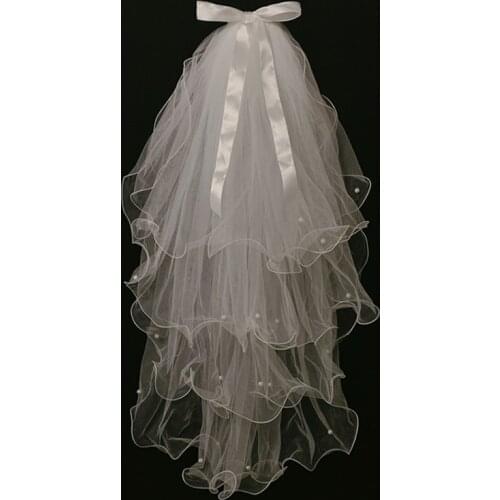 Short Tulle Cheap Bridal Veil With Comb 2021 Sale Wedding Accessories Mariage 2 Layers White Ivory Stock Simple for Women