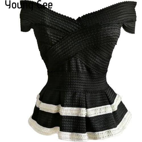 Young Gee Off Shoulder Sexy Wrapped Chest Top Tees Cropped Women Crop Tops Women Jumper 2019 Summer Streetwear Pull Femme Mujer