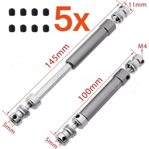 10pcs 100-145mm Duty Metal Universal Driven Dogbone Drive Shaft For RC Car 1/10 Rock Crawler Truck