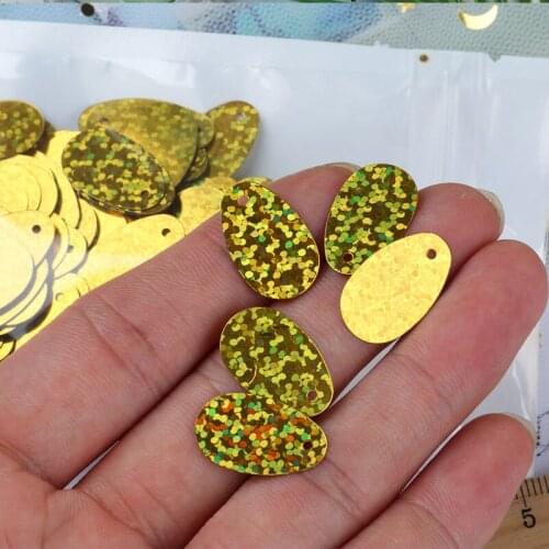 100g/Lot Sequins 12x20cm PVC Flat Oval Loose Sequin Paillettes Sewing Craft DIY Scrapbooking Pendant