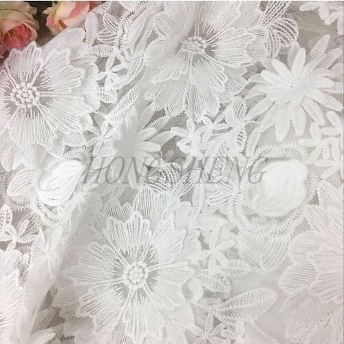 130*100cm white luxury Wedding bridal performance Dress Applique DIY Bridal Headdress scarf veil Embroidered Lace Fabric Patch