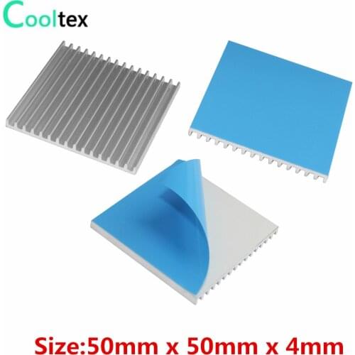 20pcs 50x50x4mm Aluminum Heatsink heat sink Cooling for Electronic Chip Heat Dissipation With Thermal Conductive Tape