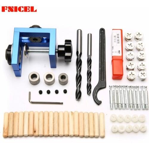 3 In 1 Woodworking Pocket Hole Jig Kit Step Drilling Dowelling Jig Set Carpentry Wood Dowel Drilling Guide Locator Tool