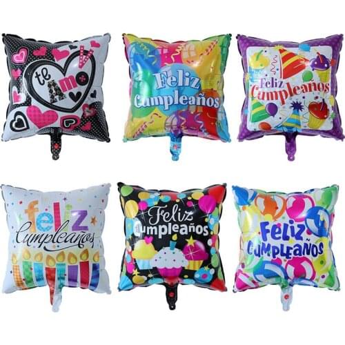 5pcs 22inch Feliz Cumpleanos Spanish Happy Birthday Foil Balloons Wedding Valentines Day Birthday Party Decoration Air Globos
