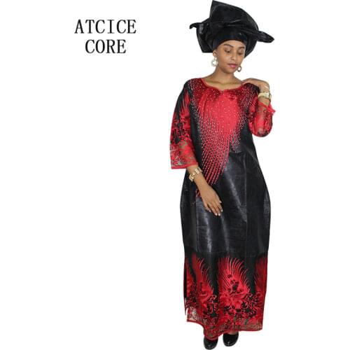 AFRICAN DRESSES FOR WOMAN african bazin riche dress lace embroidry long dress LA098