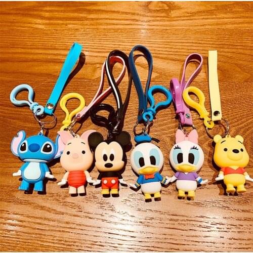 Disney Keychain Cartoon Anime Character Cute Style Boy Girl School Bag Key Chain Keychain Accessories Birthday Gift
