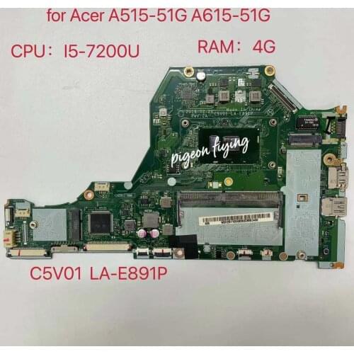 C5V01 LA-E891P PARA Acer Aspire A515-51 A515-51G Laptop Motherboard CPU:I5-7200U 100% test ok