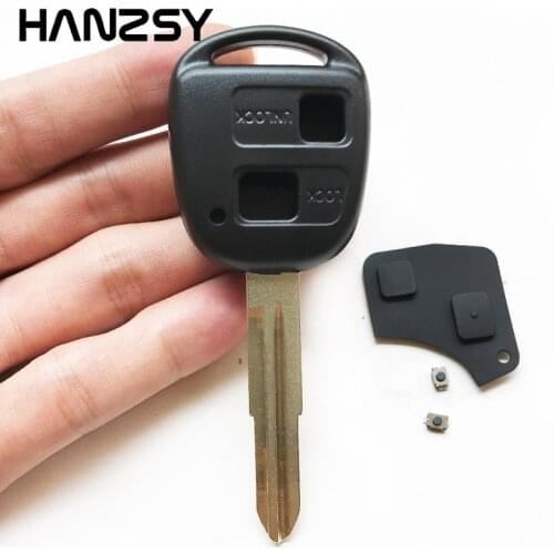 2 button Remote key case shell For toyota Yaris prado Corolla camry replacement Control Car Key cover with button rubber pad