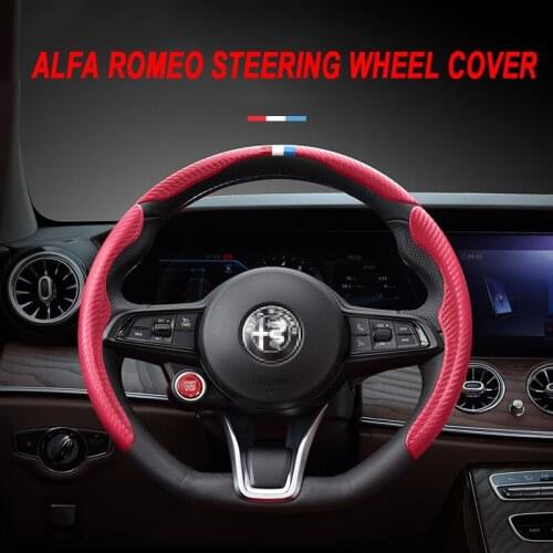 Car Steering wheel Cover Segment Steering wheel protection cover For Alfa Romeo Giulia Stelvio Interior Styling Car Accessories
