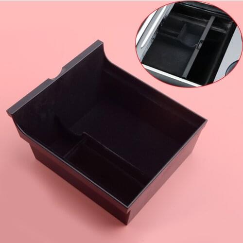 Car Black Center Console Armrest Storage Box Organizer Tray Fit for Tesla Model 3 Y 2021