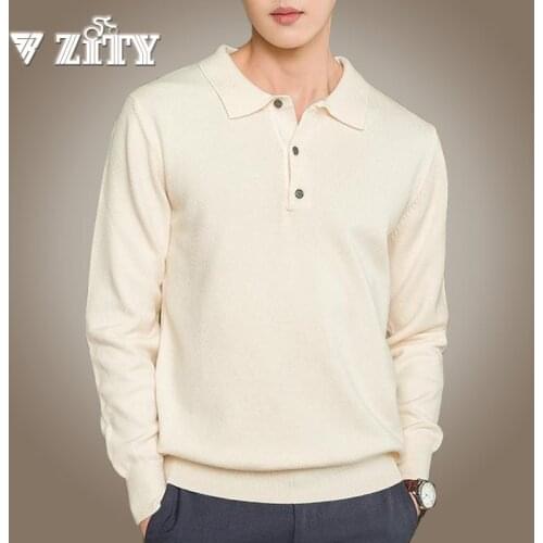 Spring Autumn Mens POLO Pullover Cashmere Sweater Knitted Pullover Men Jumper Tops Korean Style Slim Sweater Men Clothing
