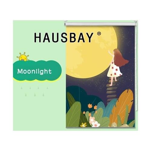 Childrens Room Cartoon Roller Blinds Blackout Window Curtains Printed Free Punching Installation Custom-made Kids Baby JR1007