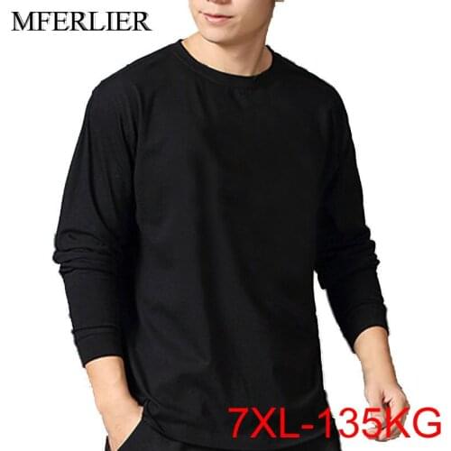 Autumn Spring men Oversized t-shirt 7XL Bust 140cm 5XL 6XL Plus size t shirt men 4 colors