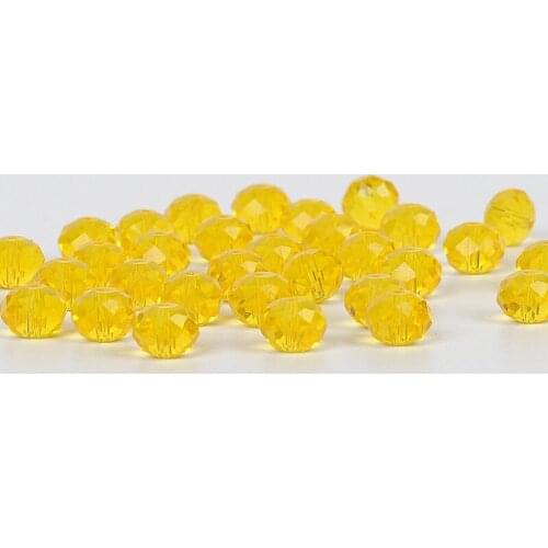 Hot Gold Yellow Colors 6*8mm 70pcs Rondelle Austria faceted Crystal Glass Beads Loose Spacer Round Beads For Jewelry Making