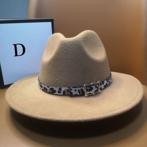 HT224 Women Wide Brim Wool Felt Jazz Fedora Hats Panama Style Ladies Men Elegant Vintage Hat Autumn Fashion Party Cowboy Cap