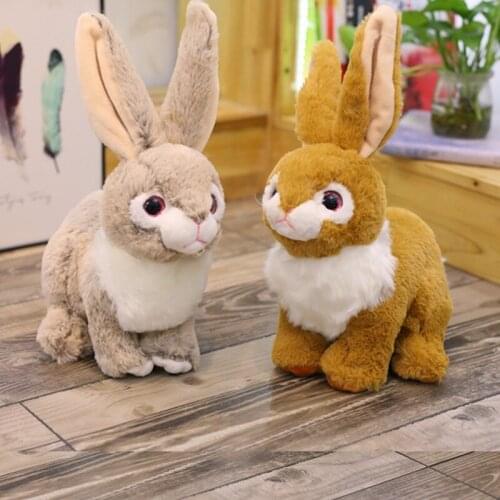 Simulation Rabbit Plush Toy Cute Long Ears Furry Rabbit Doll Girlfriend Birthday Gift Home Decoration Unisex Plush Toy