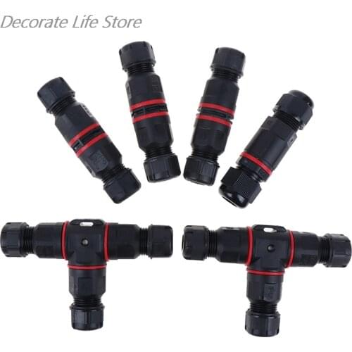 IP67/IP68 Waterproof connector T Shape 2/3Pin Cable Wire Gland Sleeve connector quick connect waterproof connector