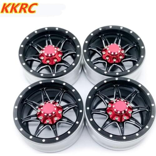 4pcs 1.9 Inch Aluminum Alloy Beadlock Wheels Rims Hub for 1/10 RC Crawler Axial SCX10 90046 TAMIYA CC01 D90 D110 TF2 TRX-4 TRX4