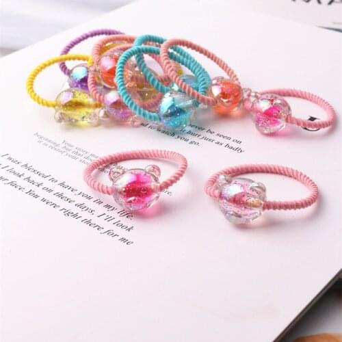 2PCS New Colour Bear Princess Headwear Kids Cartoon Lovely Elastic Hair Bands Children Ropes Girls Accessories Baby Headdress