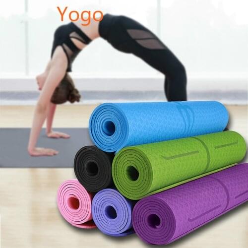 Yoga Mat TPE Sport Mat 183X61cm Yoga Non-slip Execise for Gym Floor with Position Line Non-slip for Beginner Fitness Mats