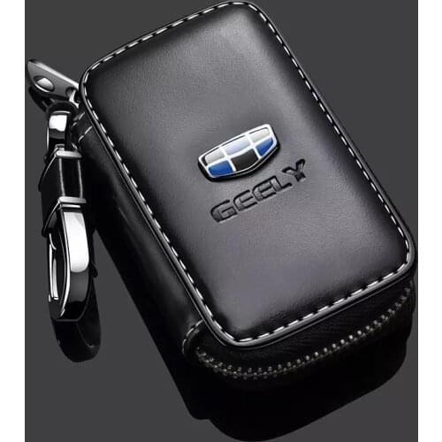 For Geely Atlas Boyue NL3 Emgrand X7 EmgrarandX7 EX7 SUV GT GC9 Borui Coolray Style Leather Car Logo Key Cover Remote Key Case