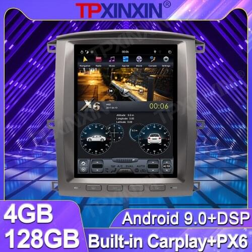 4+128G For Lexus LX470 2002 - 2007 Android Tesla Vertical Big Screen Car Stereo Radio Multimedia Player Carplay Tape Recorder