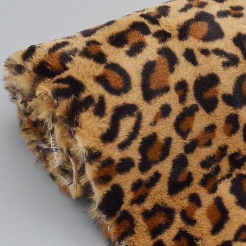 50x160cm Leopard Printed Fur Fabric Plush Fabric DIY Patchwork Sewing Accessories Clothes Home Decoration Crafts
