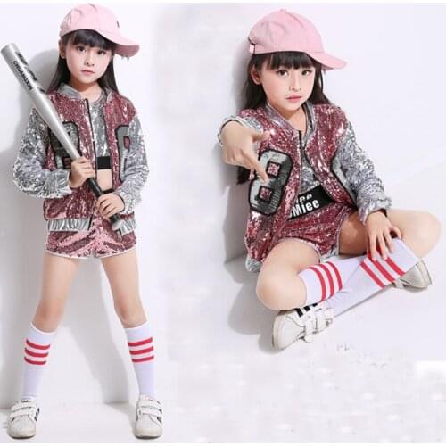 Fashion Children Jazz Dance Clothing Boys Girls Street Dance Girl Hip Hop Dance Costumes Kids Performance Clothes Sets