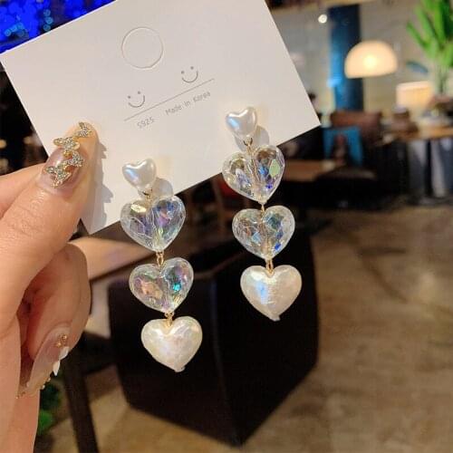 Fashion Punk Style Drop Earring Vintage Korean Party Love Heart Earring Statement Earrings For Women