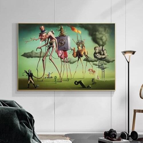 "The American Dream" by By Salvador Dali Wall Art Canvas Paintings Famous Artwork Reproductions Wall Pictures For Living Room