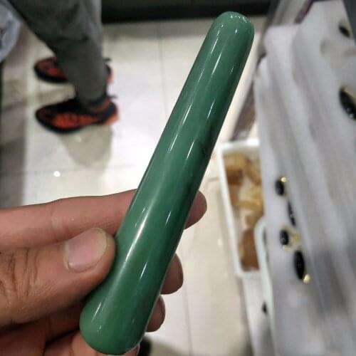 Natural donglin jade Stone Face Massager Roller Stick Magic Yoni Wand Slim Facial Guasha Stone Carved Tool Massage & Relaxation