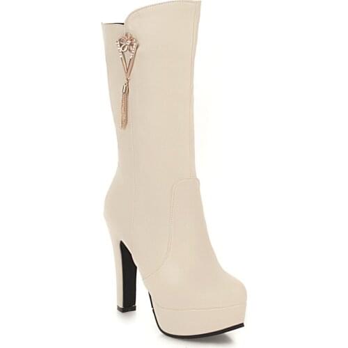 18 years new fashion wind thick with ultra-high with waterproof boots in size 43 yards 33-1884