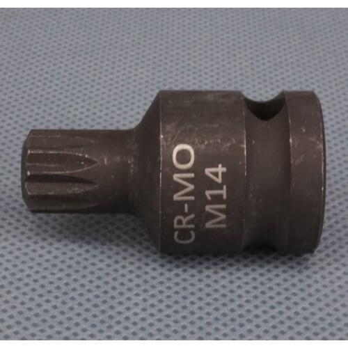 New 1/2 inch 14mm M14 12pt Car Triple Square Socket Rear Caliper Removing Tool #45 Steel fit for VW MKV
