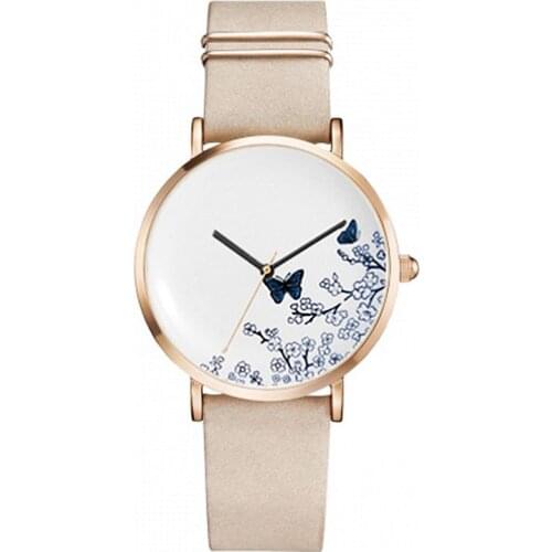 Wholesale Round Stainless Steel Women Watches Women Quartz Analog Watch Love Of Butterfly Women Dress Wrist Watch sb18053106