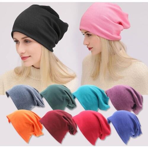 Autumn Winter Warm Beanies Caps Hip Hop Skullies Caps Elastic Knitted Casual Hats Unisex Solid Color Bonnet Clothing Accessories