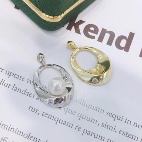 Hot Arrival 925 Sterling Silver Pendant Base Settings Mountings Findings Parts for Pearl Crystal Jade Agate 5pcs/lot