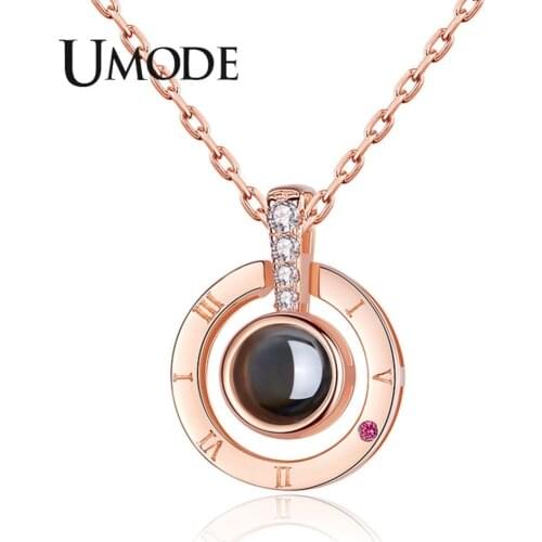 UMODE I Love You Initial Necklace 100 Language Gifts for Women Friends Jewelry Accessories Romantic Number Pendants Femme UN0311
