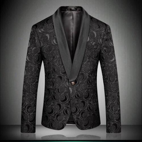 Coat 2020 Newest Floral Famouse Brand EU Designer Men Blazers Slim Single Button England Style Suit Jacket 5XL 8660