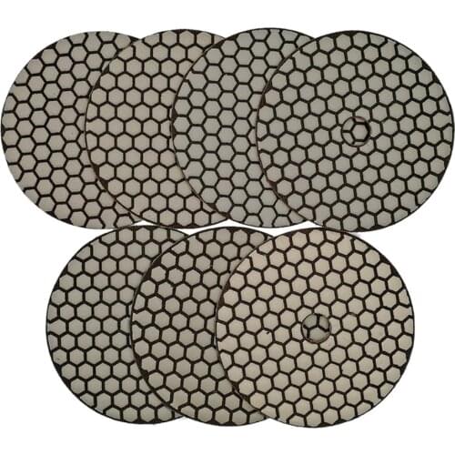 DIATOOL 7pcs 5" Resin bond diamond flexible sander discs Dia125mm dry polishing pads granite ceramic abrasive sanding disk