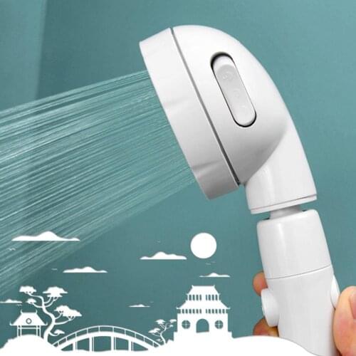 Handheld Shower Head High Pressure 3 Gear Setting With ON/OFF Pause Switch Water Saving Adjustable Luxury Spa Detachable