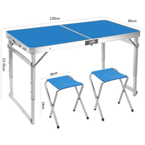 Folding Table with 4 Chairs Camping Aluminium Alloy Picnic Table Waterproof Ultra-light Durable Folding Table Desk for Picnic