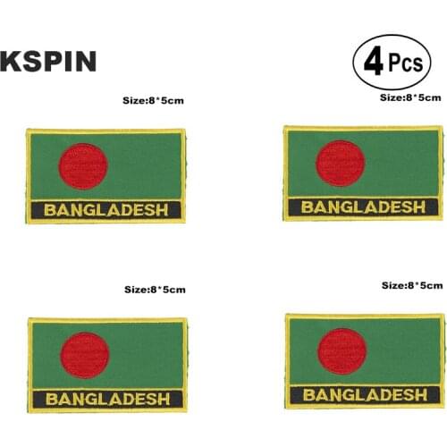 Bangladesh Rectangular Shape Flag Iron on Saw on Patches Embroidered Flag Patches National Flag Patches for Clothing