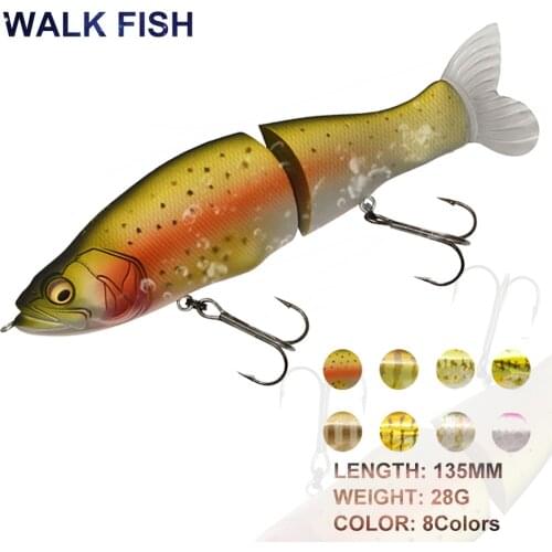 WALK FISH 135mm/28g Fishing Lure Artificial Jointed Bait Wobbler Multi-Section Fishing Baits 3D Eyes Swimbait Fishing Tools