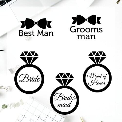 Yeti Vinyl Decal Sticker Best Man glass Sticker cup Symbol Groomsman Maid of Honor Custom Vinyl Art Stickers T180870