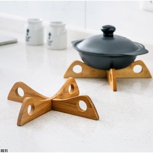 1pc Multipurpose Tray Rack Cross Cross Detachable Wood Table Mat Kitchen Pot Bowl Plate Mat Heat Insulated Potholders Gadget